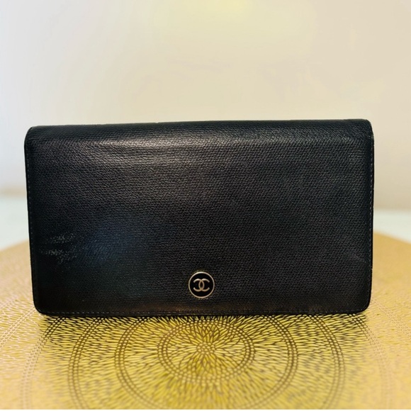 CHANEL CAVIAR LEATHER BLACK LONG WALLET ! - Picture 2 of 15